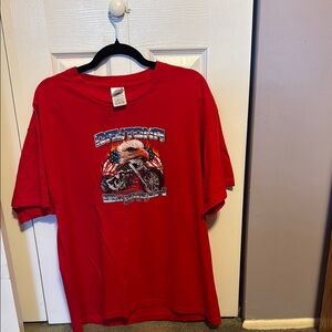 Red Motorcycle Graphic Short Sleeve Tee
